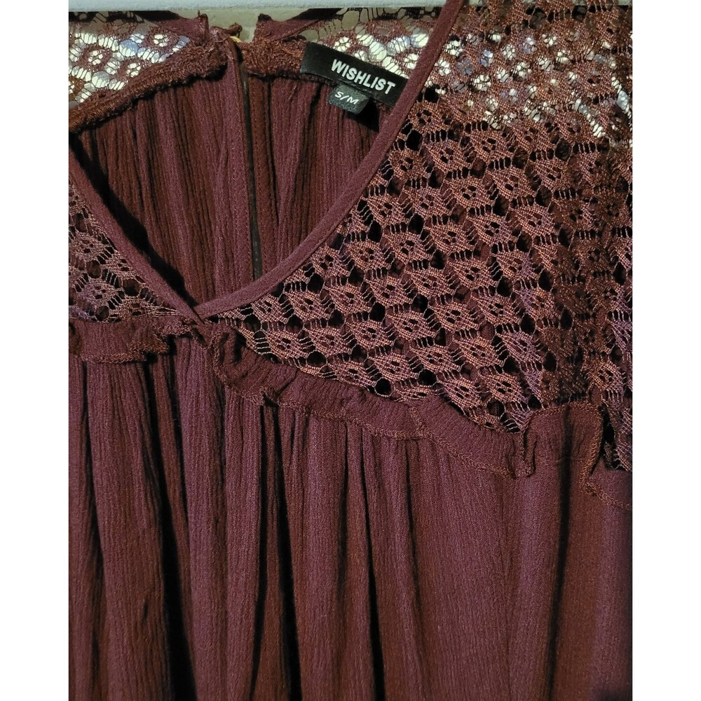 Wishlist Lace Maroon Gauze Blouse